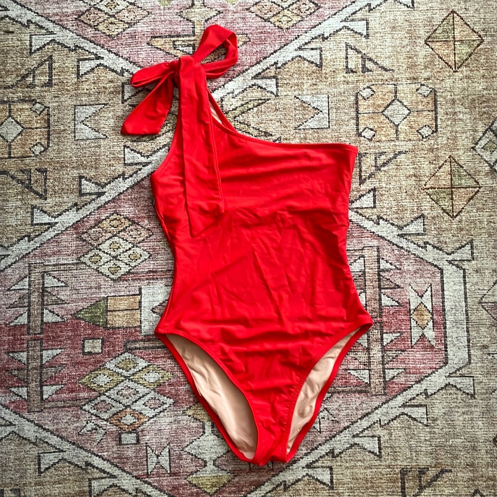 One shoulder one piece J Crew